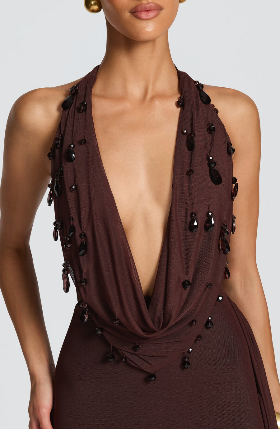 Laura Maxi Dress - Plum Brown