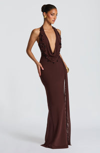 Laura Maxi Dress - Plum Brown