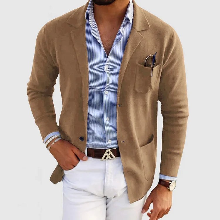 Fabian Blazer with Pockets in Beige