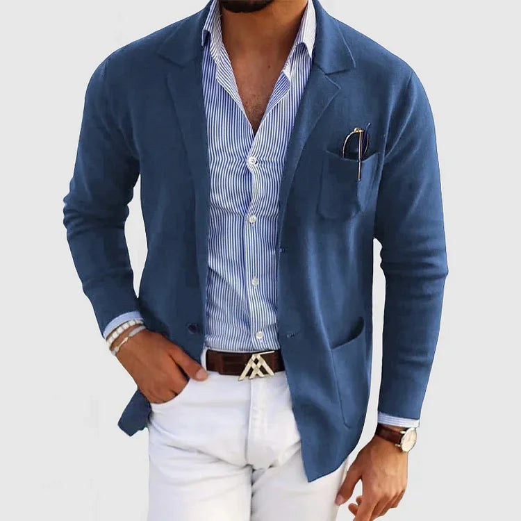 Fabian Blazer with Pockets in Blue