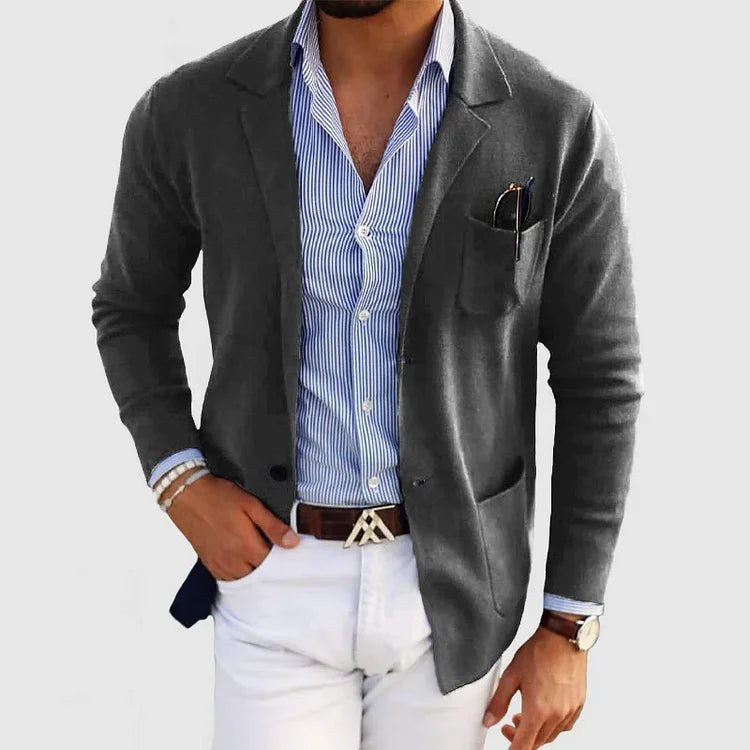 Fabian Blazer with Pockets in Dark Grey
