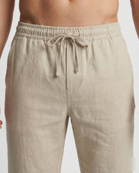 Fabian Breathable Linen Blend Trousers with Drawstring Waist and Pockets