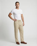 Fabian Breathable Linen Blend Trousers with Drawstring Waist and Pockets