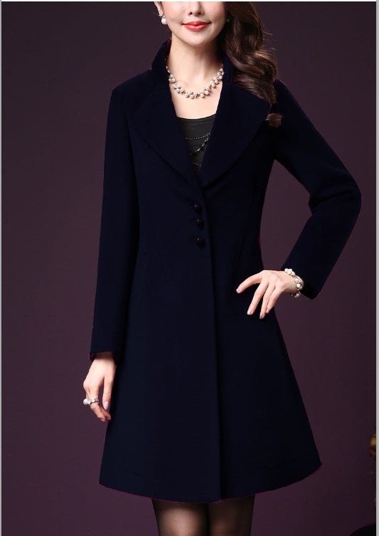 Fabienne Elegant Coat with Fitted in Black