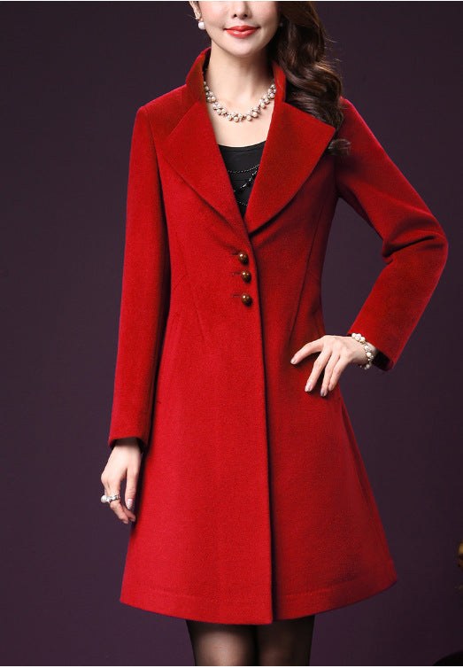 Fabienne Elegant Coat with Fitted in Red