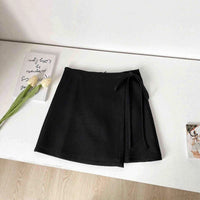 Fabienne Elegant Linen Skirt in Black