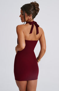 Magda Mini Dress – Burgundy