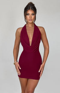 Magda Mini Dress – Burgundy