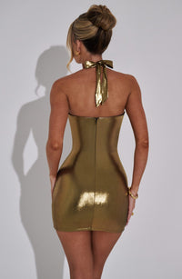 Magda Mini Dress – Gold