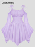 Fantasy Fairy Irregular Hem Chiffon Dress with Pockets
