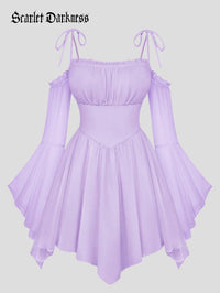 Fantasy Fairy Irregular Hem Chiffon Dress with Pockets