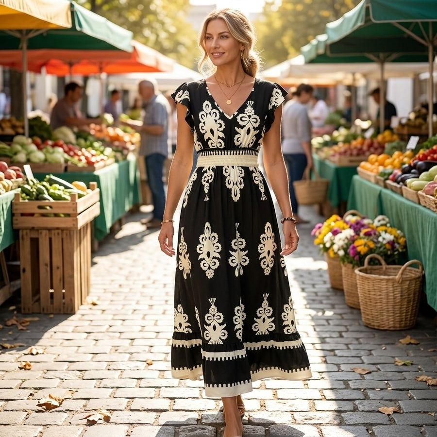 Faolán Women's Baroque Print Maxi Dress