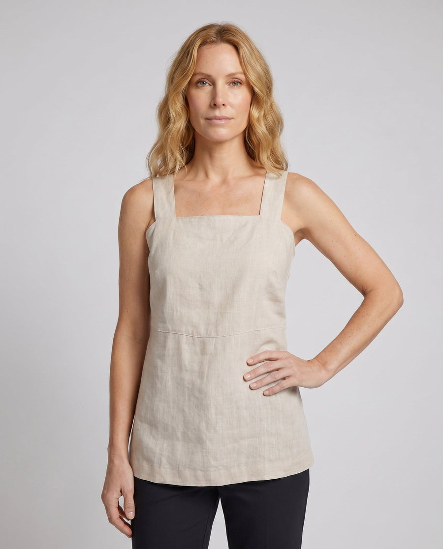 Farah Airy Linen Top