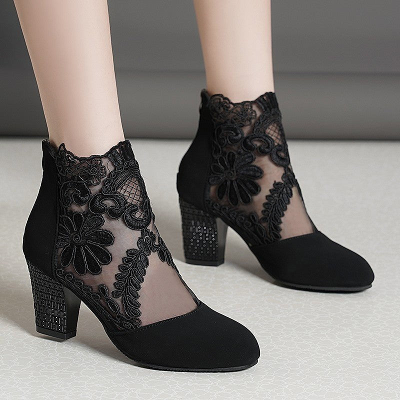 Farah Elegant Lace Ankle Boots