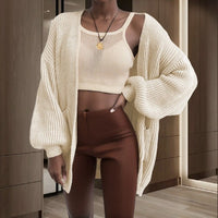 Farah Knit Cardigan with Pockets in Beige
