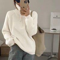 Farah Knit Sweater with Stand Collar