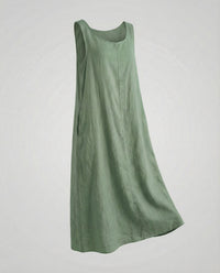 Farah Linen Maxi Dress in Green