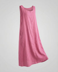 Farah Linen Maxi Dress in Pink