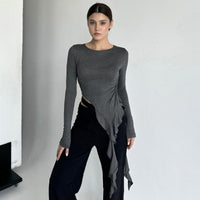 Farah Long Sleeve Top in Grey