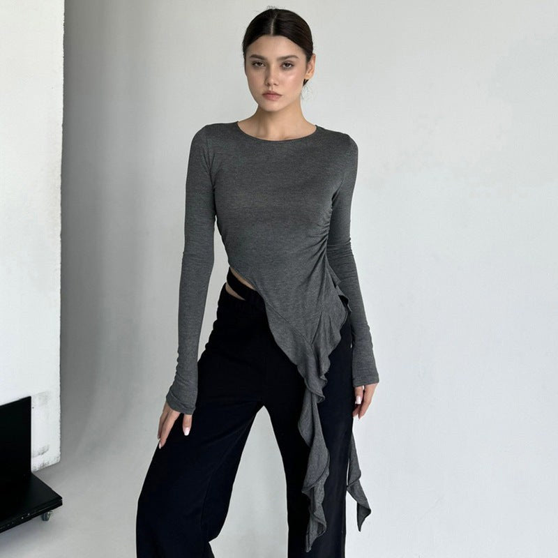 Farah Long Sleeve Top in Grey