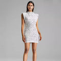 Farah Mini Dress with Stand Collar