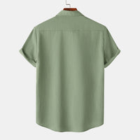Farah Shirt with Short Sleeve and Chest Pocket in Green