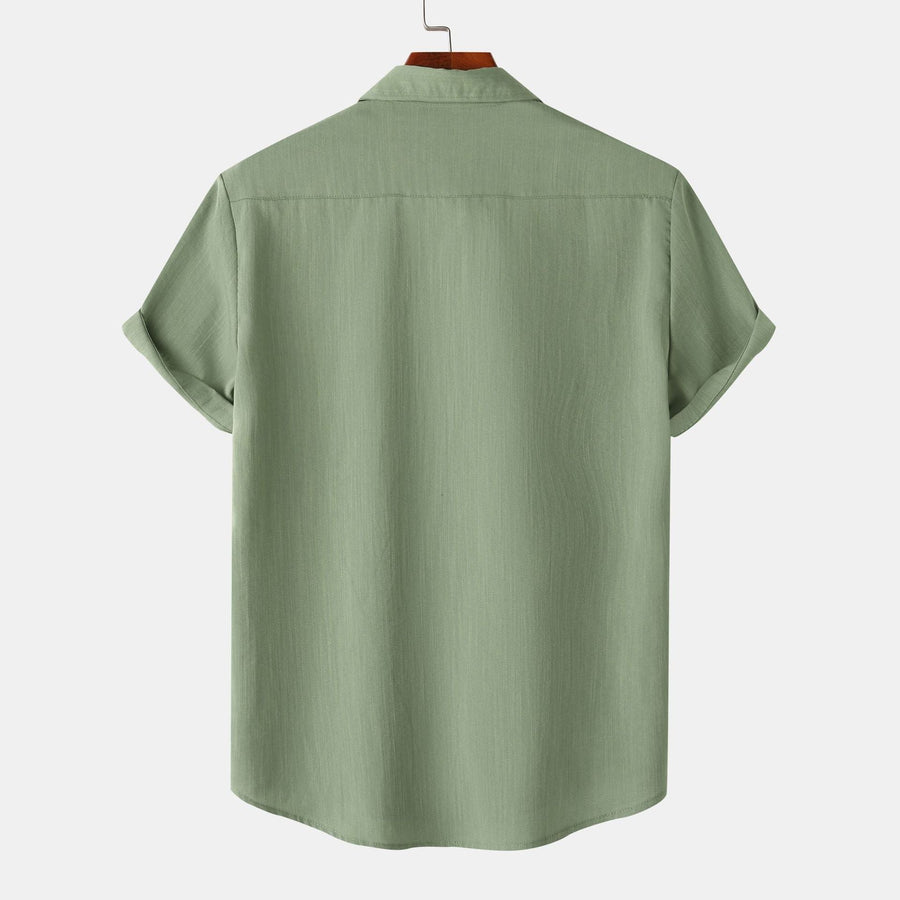 Farah Shirt with Short Sleeve and Chest Pocket in Green