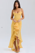 Fauna Ruched Ruffle Dovetail Party Dress