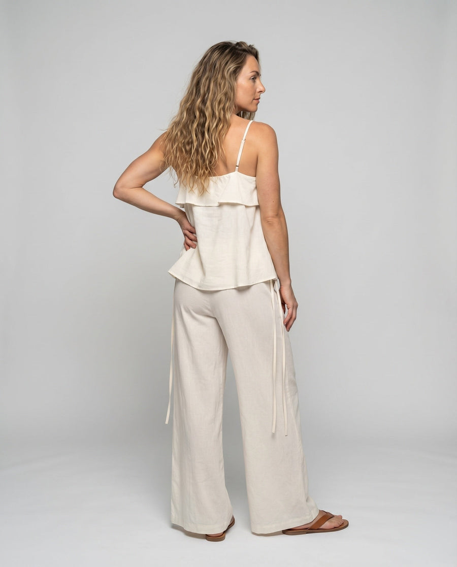 Faye Airy Linen Blend Trousers