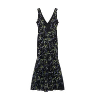 Faye Elegant Maxi Dress with V-Neck in Multicolor