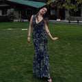 Faye Elegant Maxi Dress with V-Neck