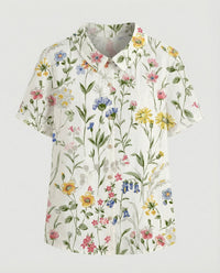 Faye Linen Blouse in Multicolour