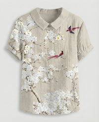 Faye Linen Blouse in Multicolour