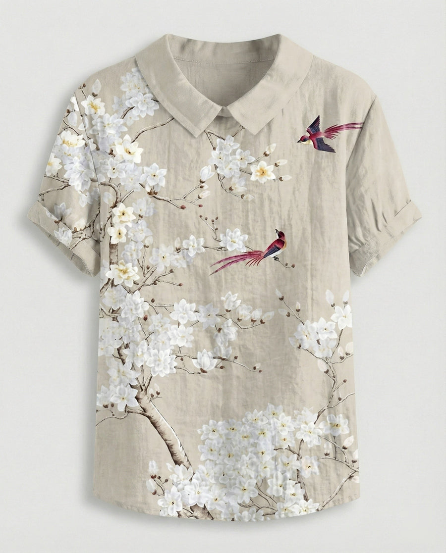 Faye Linen Blouse in Multicolour