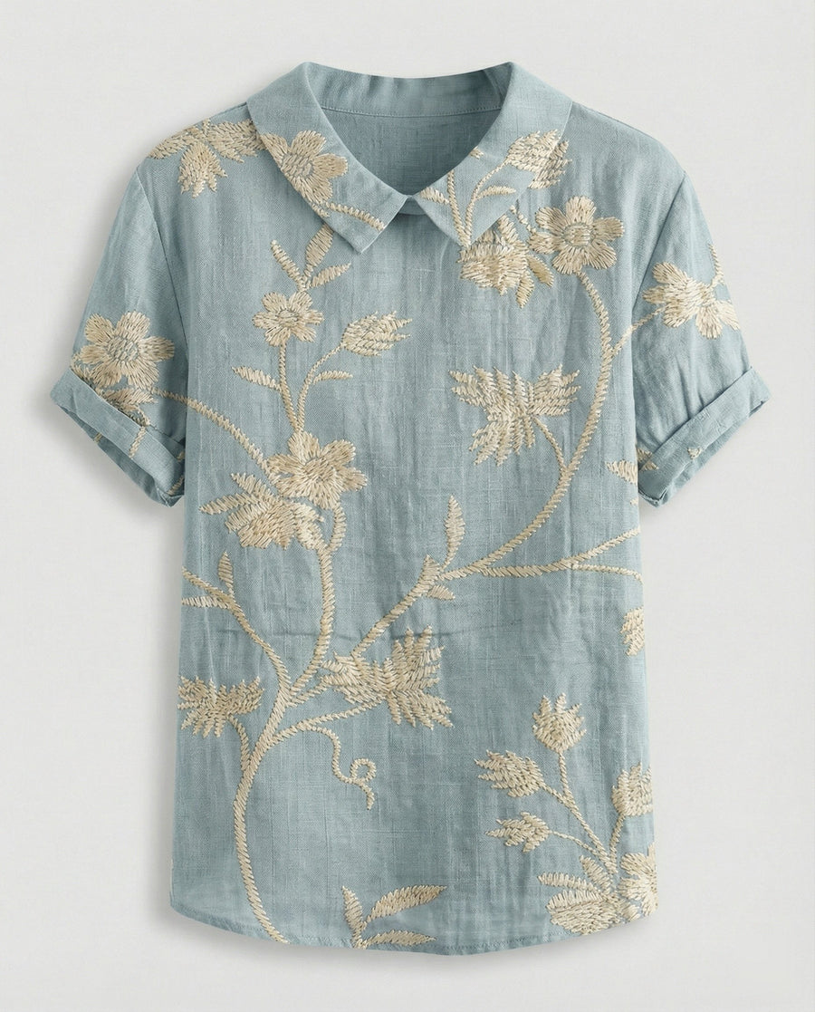 Faye Linen Blouse in Multicolour