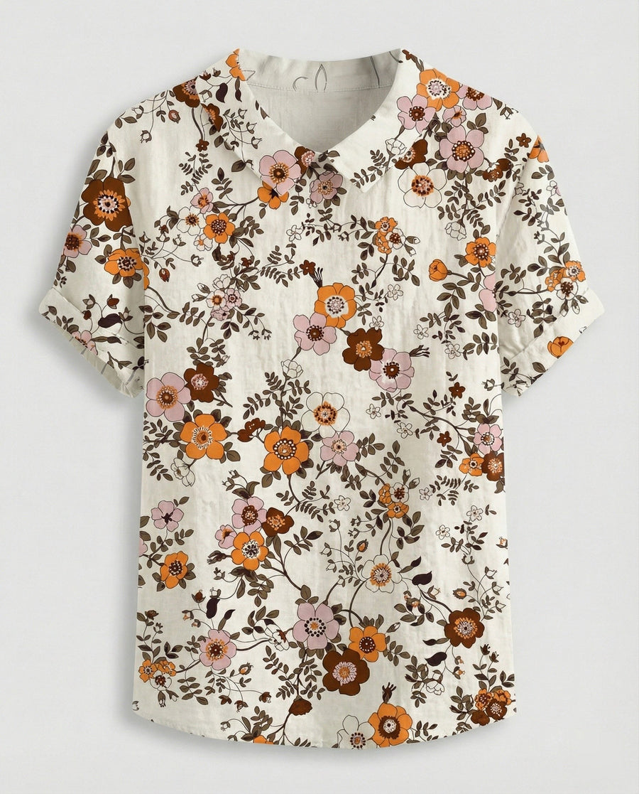 Faye Linen Blouse in Multicolour