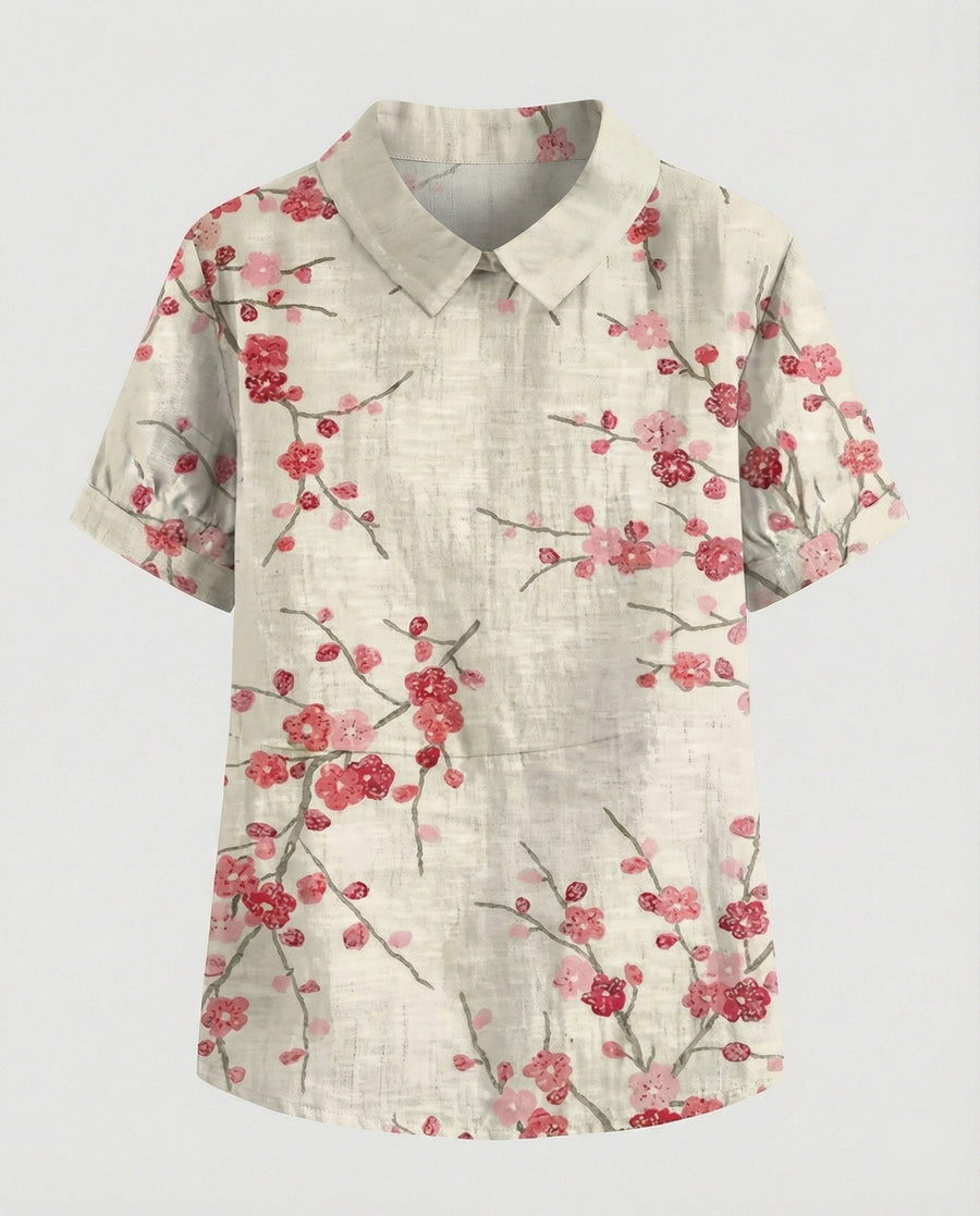 Faye Linen Blouse in Multicolour