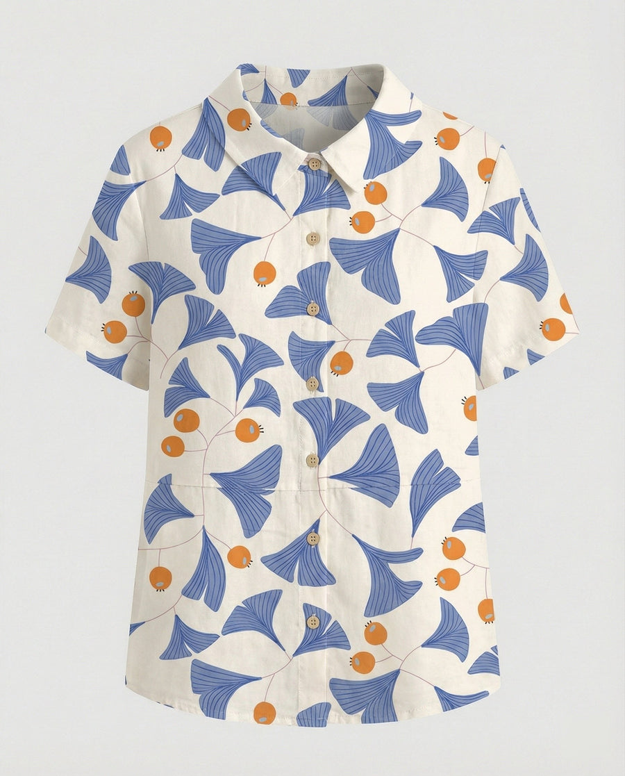 Faye Linen Blouse in Multicolour
