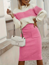 Margot Two-Tone Ribbed Knit Set