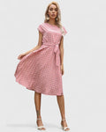 Petra | Women's Short Sleeve Pleated Midi Dress