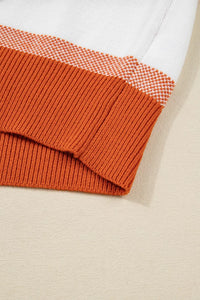 Color Block Round Neck Tunic Sweater