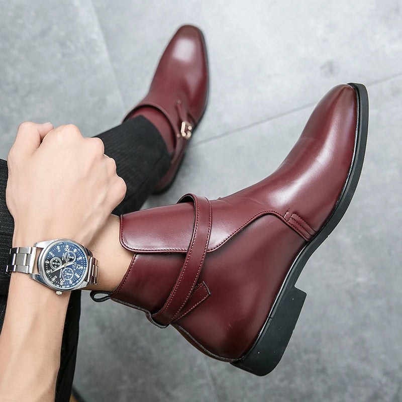 Federico Slip On Ankle Boot in Deep Cherry