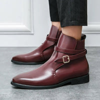 Federico Slip On Ankle Boot in Deep Cherry