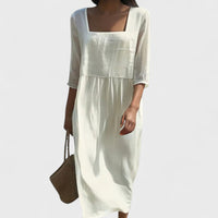 Feliane Dress with Front Panel in White