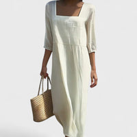 Feliane Dress with Front Panel in White