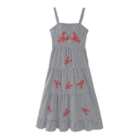 Felicity Airy Maxi Dress with Embroidery in Multicolor