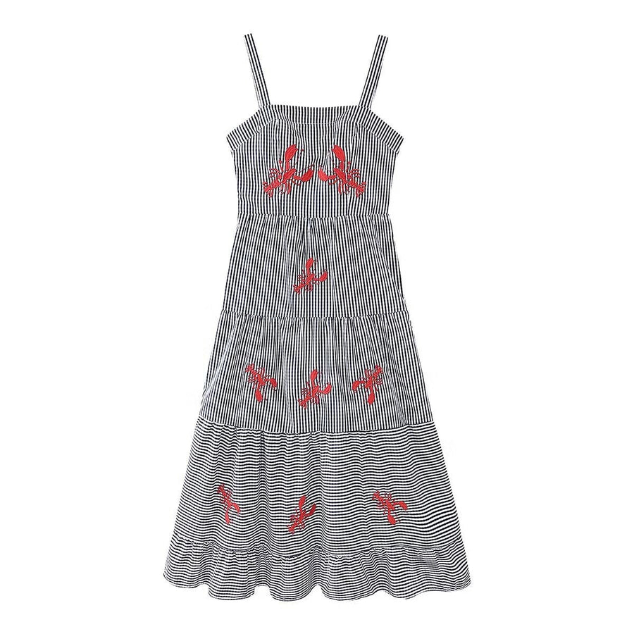 Felicity Airy Maxi Dress with Embroidery in Multicolor