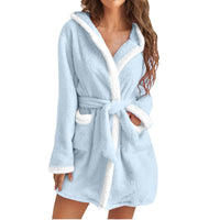 Felicity Coat with Pockets and Hood in Light Blue