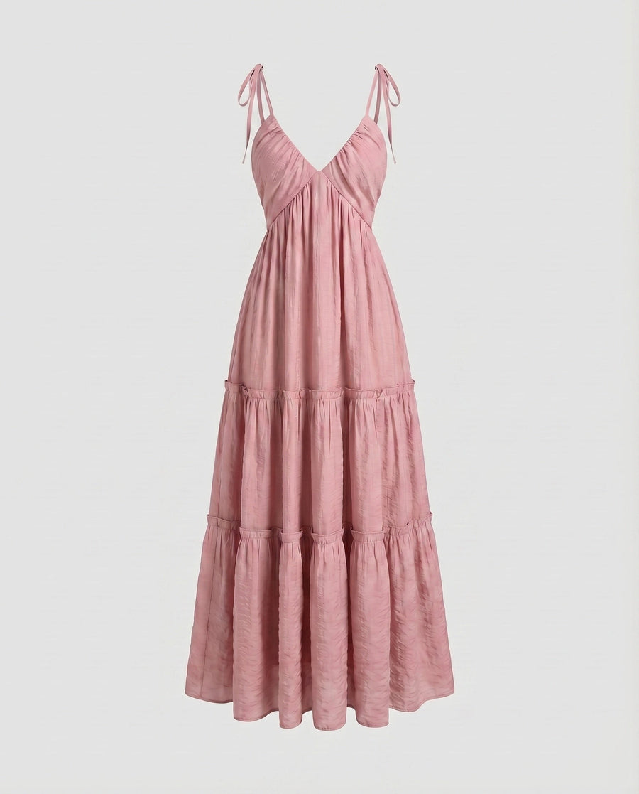 Felicity Linen Dress in Pink