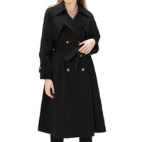 Felicity Trench Coat with Belted in Black